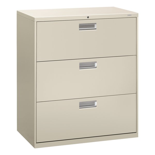 Hon 36" W 3 Drawer File Cabinet, Light Gray, A4/Legal/Letter H683.L.Q